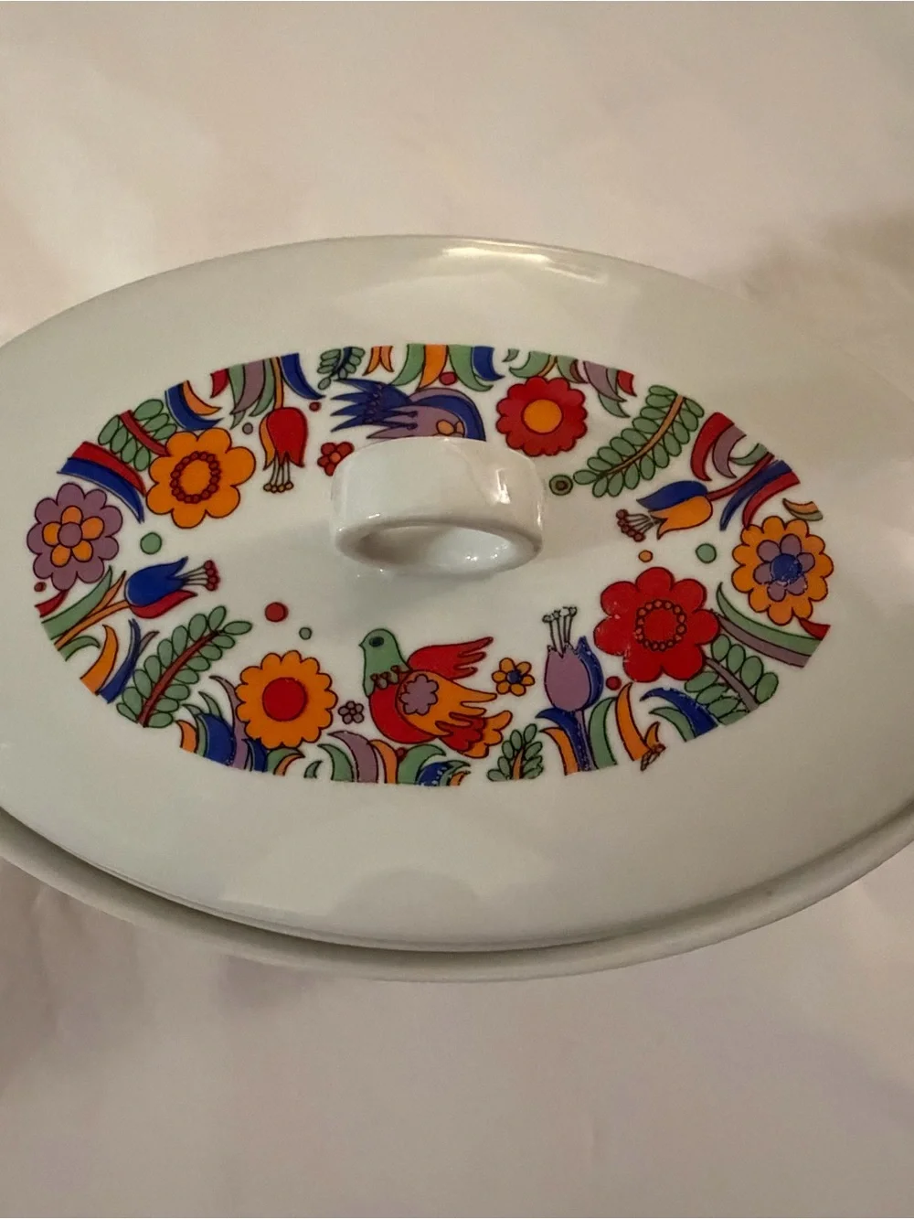 Vintage Royal Crown Paradise Japan Ovenware Set Birds Flowers MCM 9 Pc Lot
